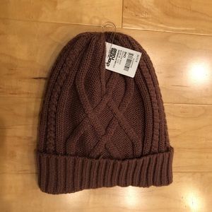 brown knit beanie NWT